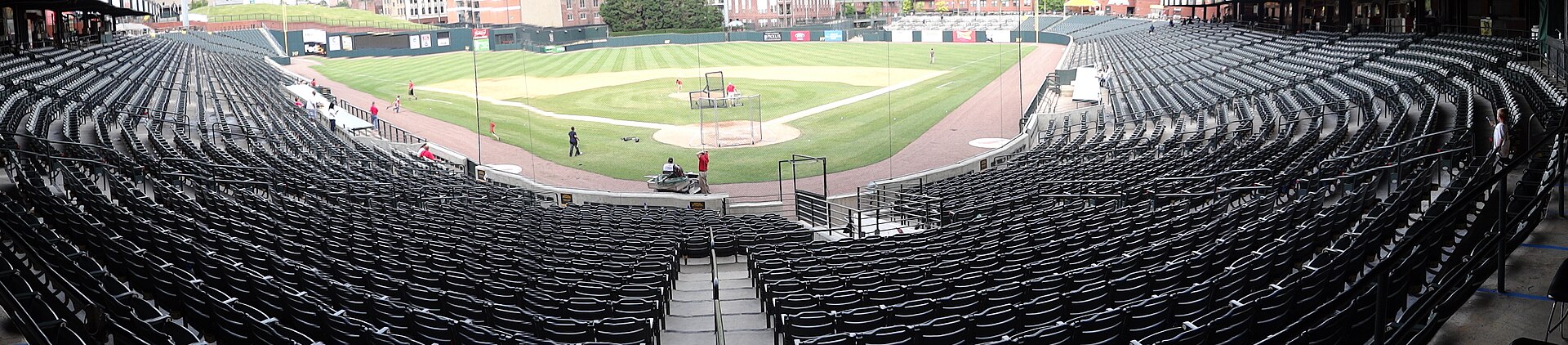 Panoramic view of AutoZone Park stadium in downtown Memphis, Tennessee