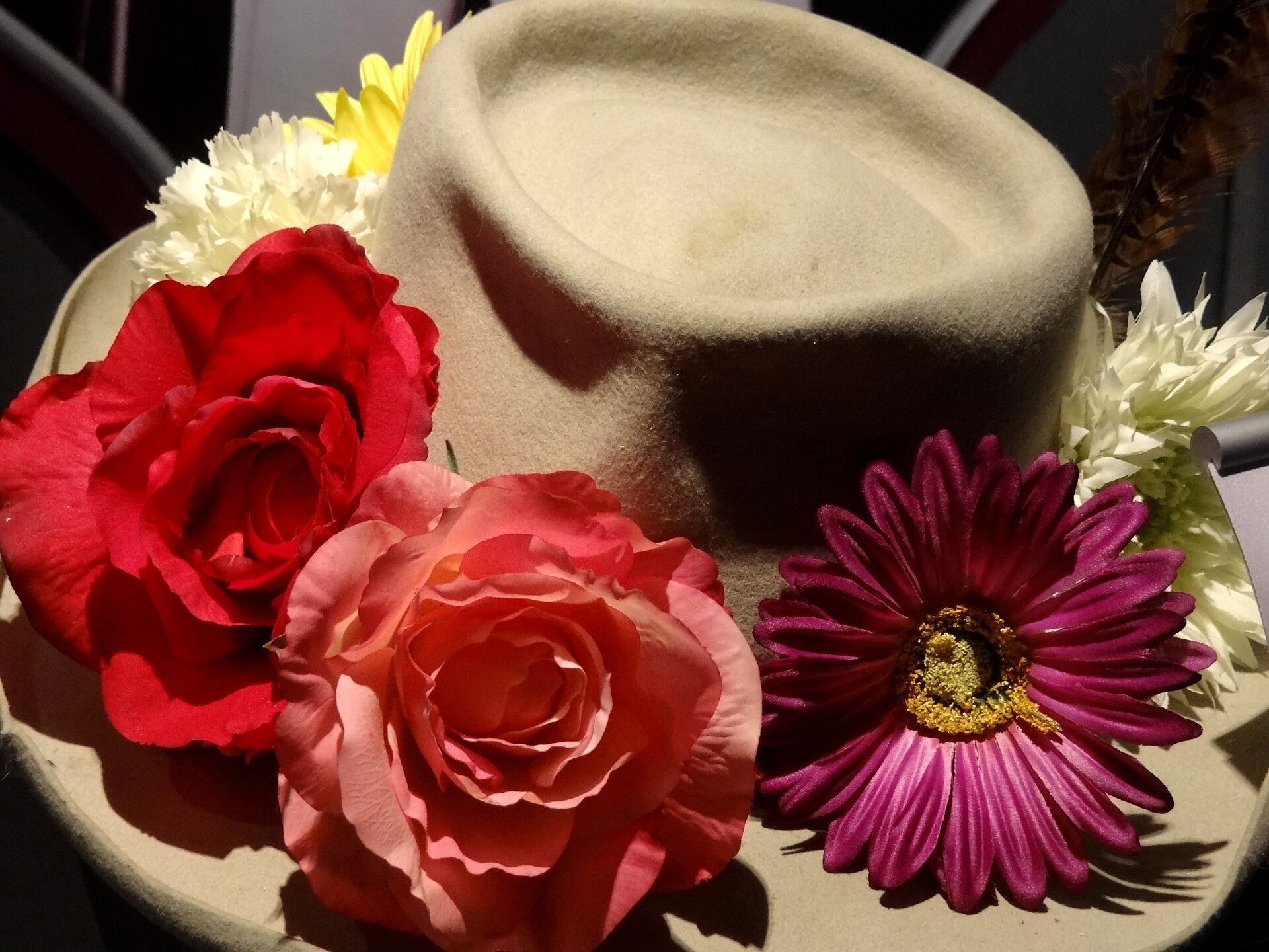 Bob Dylan's Rolling Thunder Revue tour hat on display at Graceland in Memphis, Tennessee