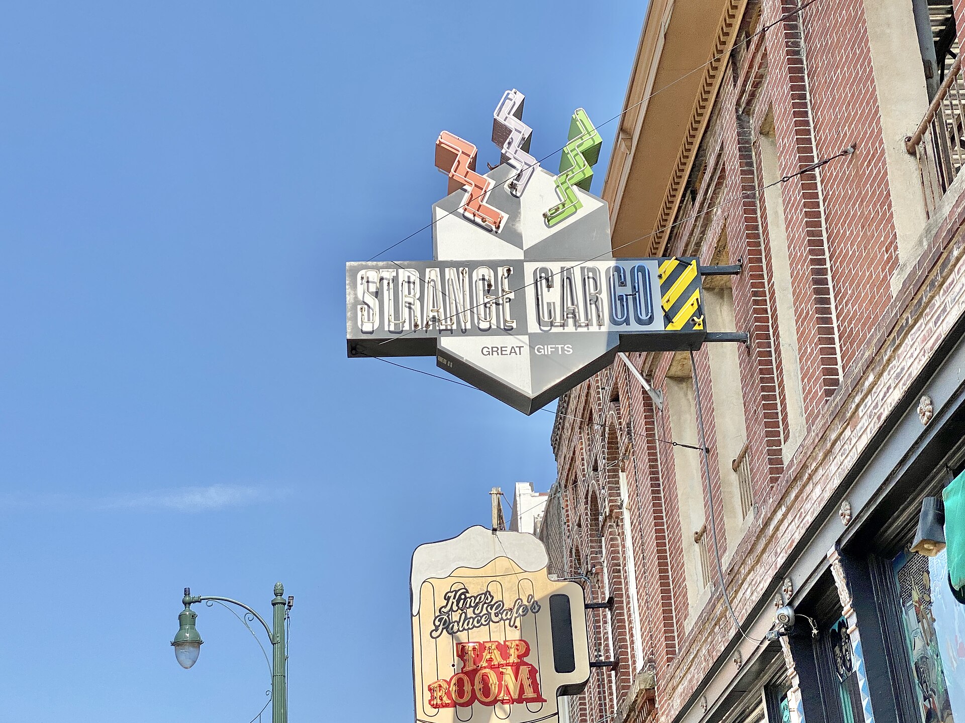 Strange Cargo sign on Beale Street in Memphis, Tennessee
