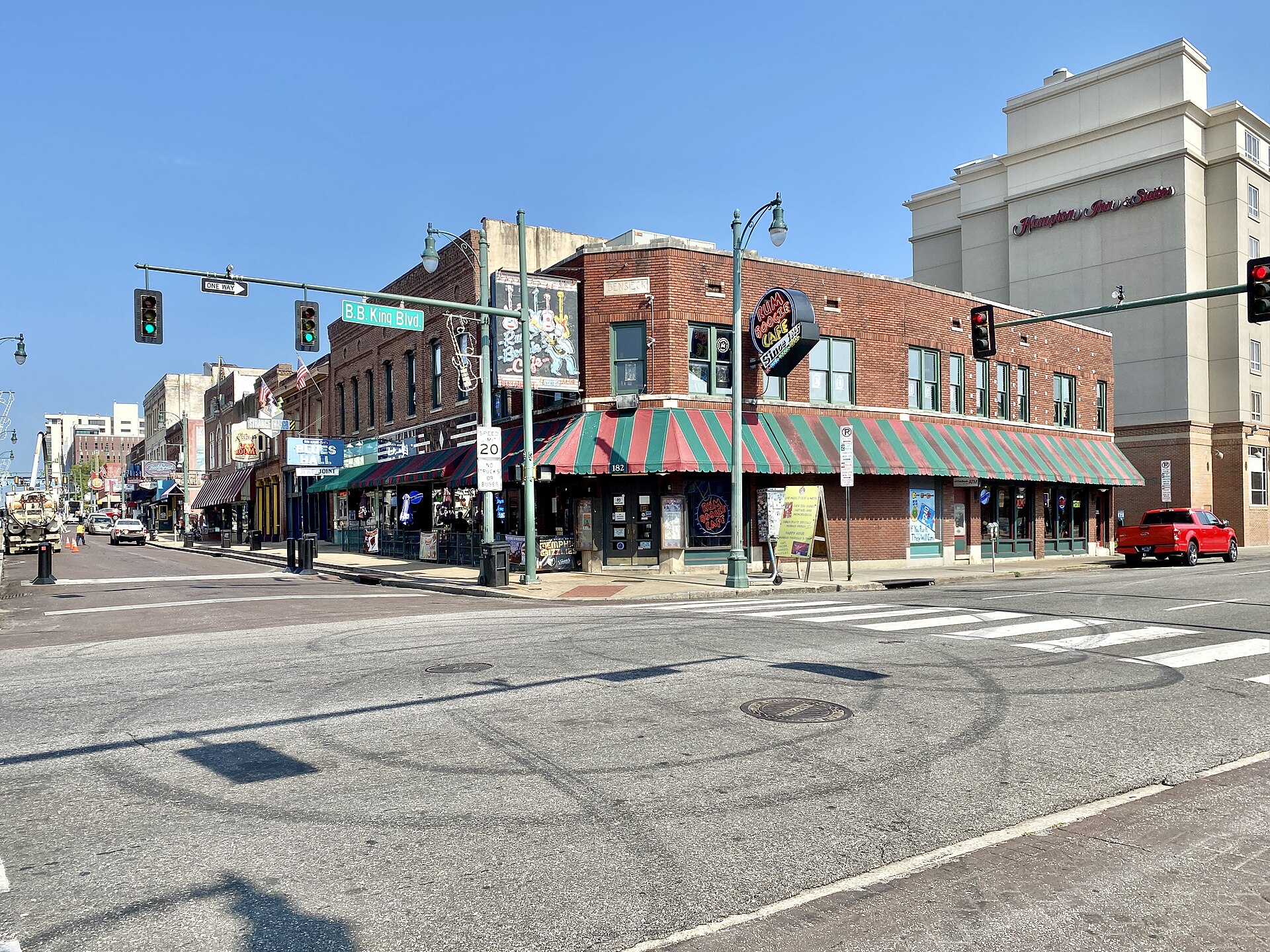 The Bensieck Building at Beale Street and B. B. King Boulevard in Memphis, Tennessee