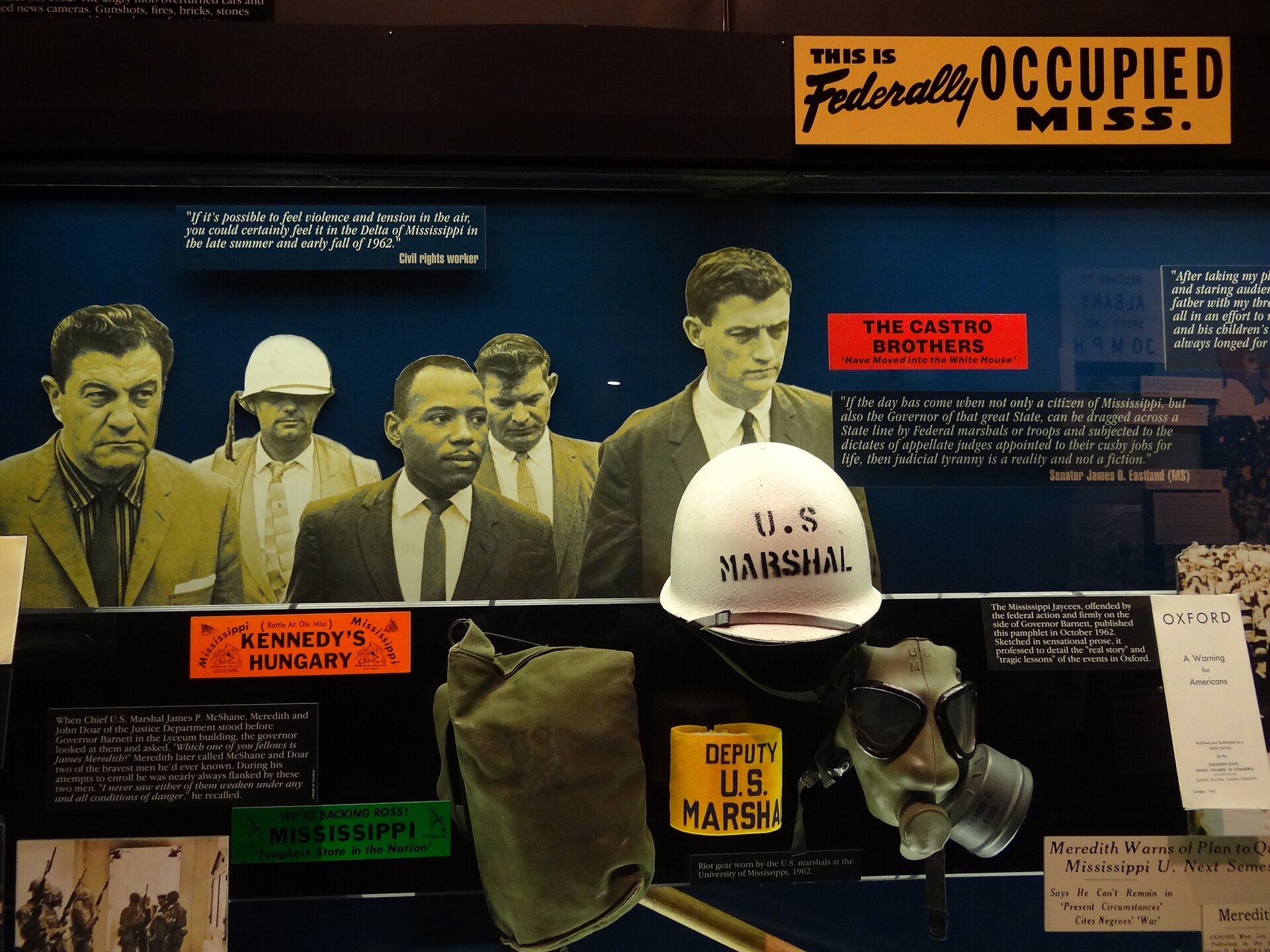 Display on the struggle in Mississippi at the National Civil Rights Museum in downtown Memphis