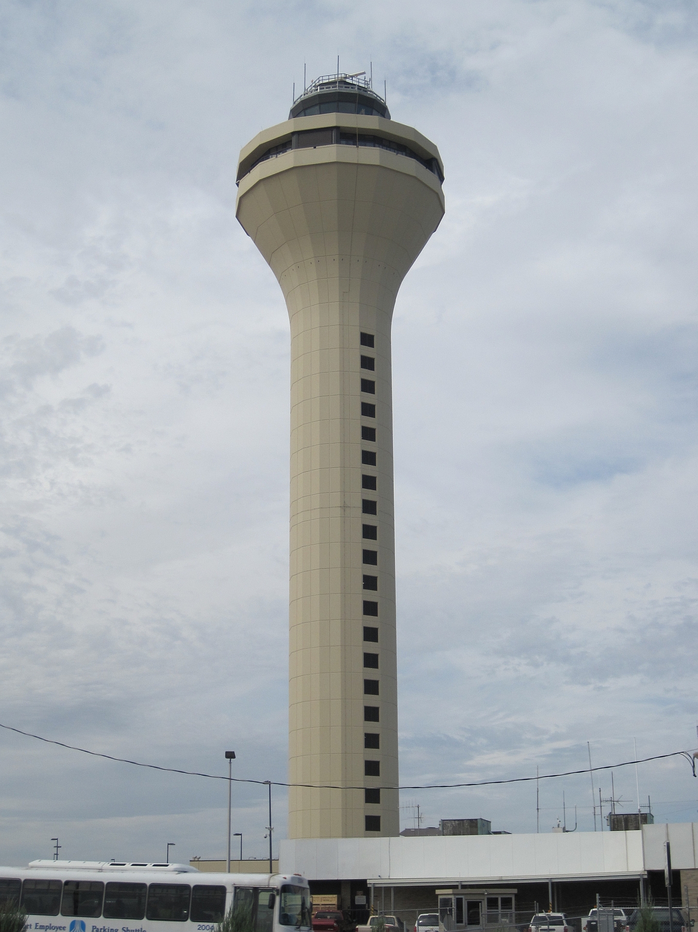 The control tower at Memphis International Airport in Memphis, Tennessee
