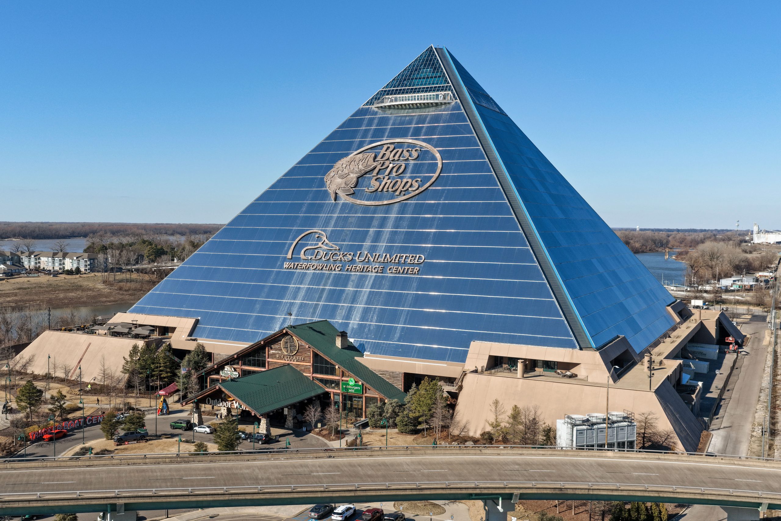 The Memphis Pyramid, formerly the Great American Pyramid, in Memphis, Tennessee