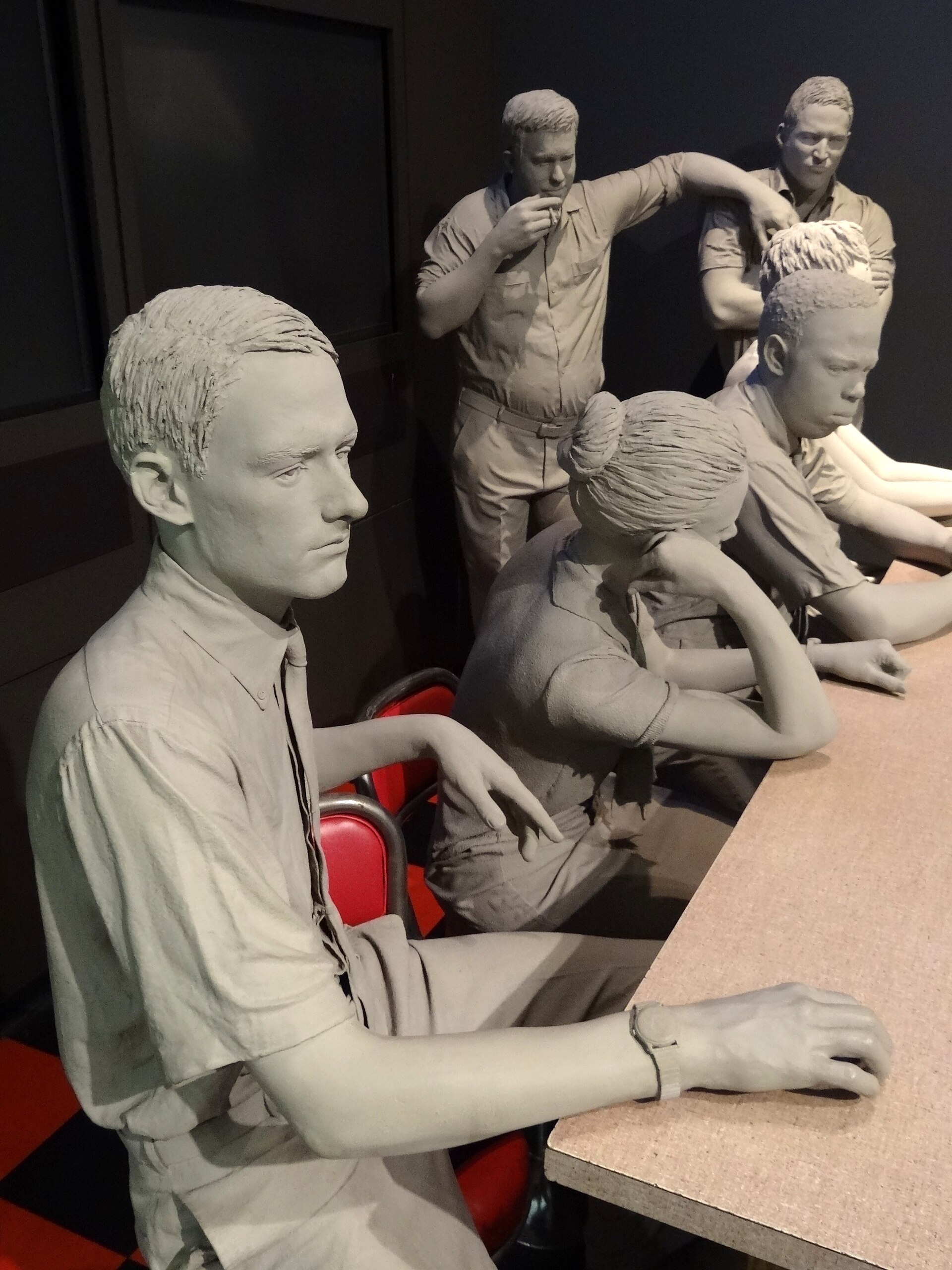 Diorama depicting lunch counter sit-in protests at the National Civil Rights Museum in Memphis