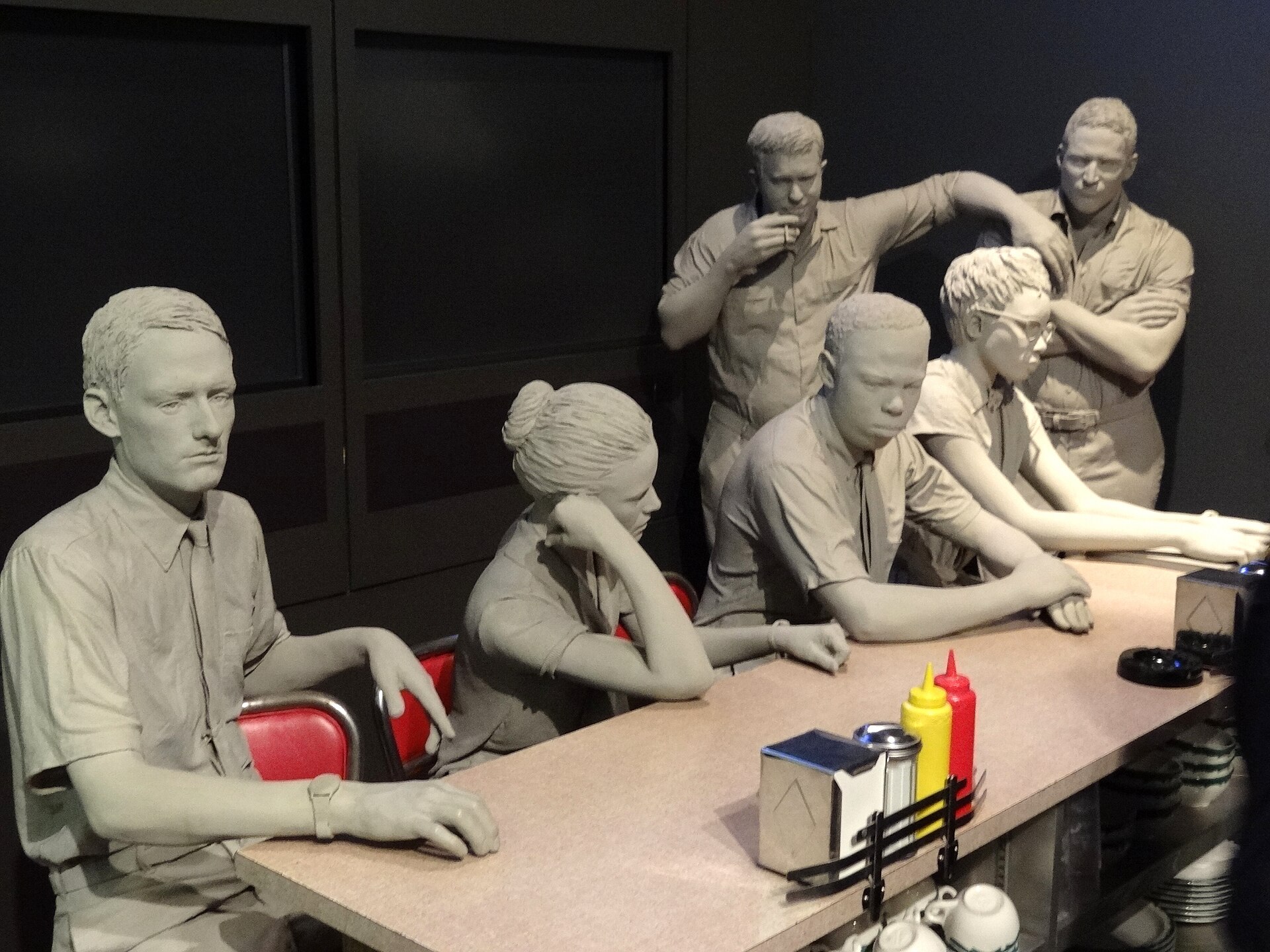 Diorama of lunch counter sit-in protests at the National Civil Rights Museum in downtown Memphis