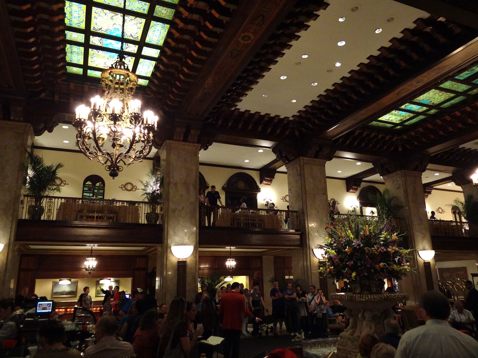 The interior lobby of the Peabody Hotel in downtown Memphis, Tennessee
