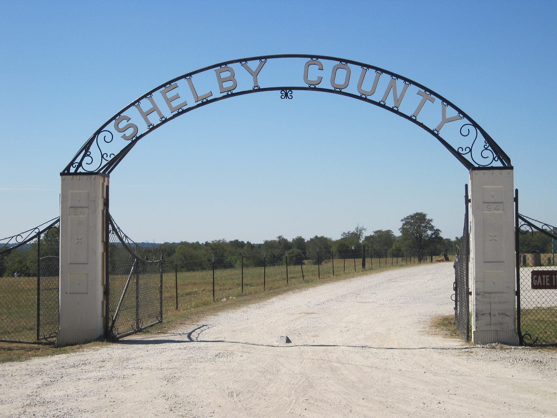 An entrance gate at Shelby Farms Park in Memphis, Tennessee