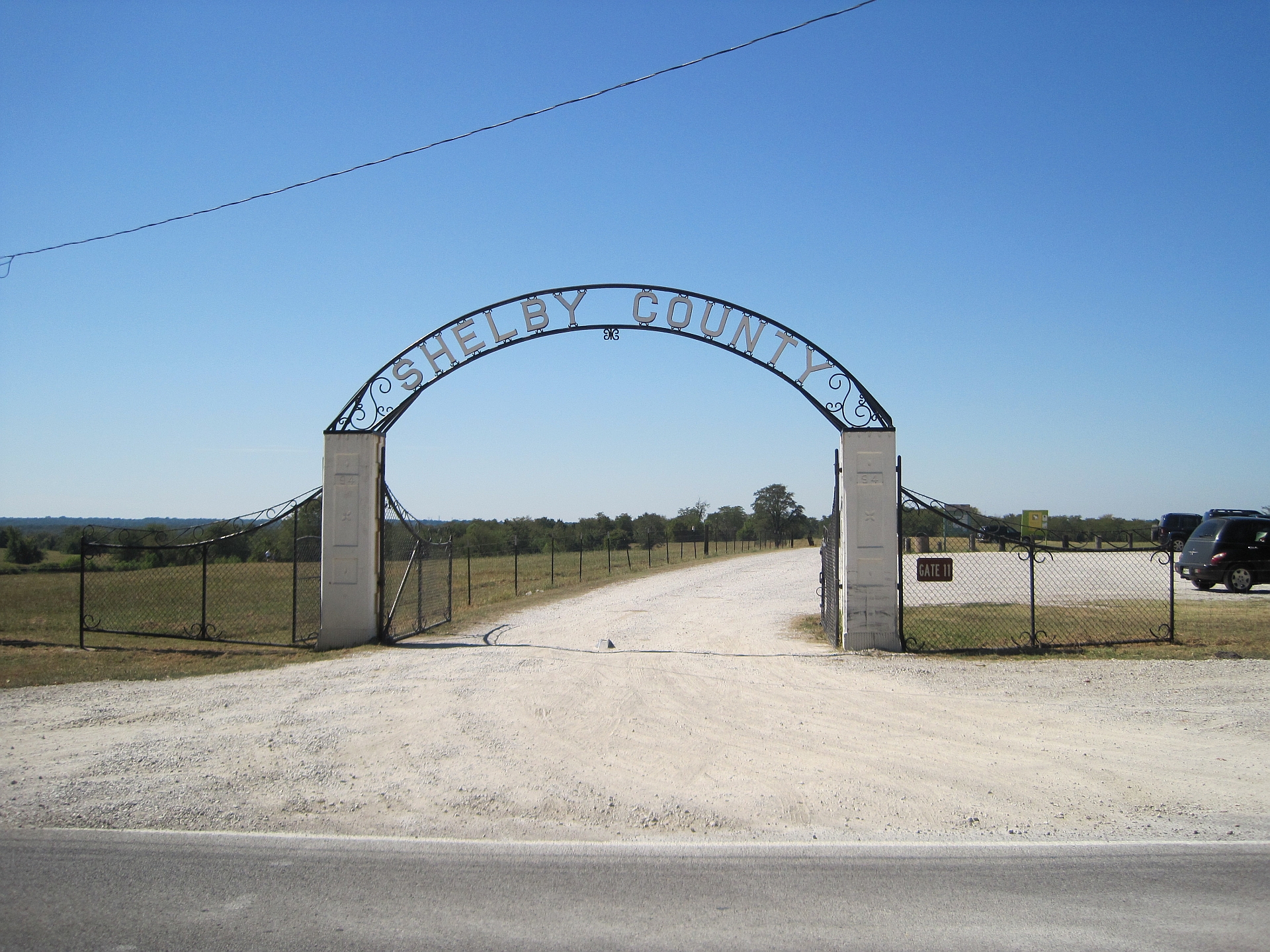 An entrance gate at Shelby Farms Park in Memphis, Tennessee
