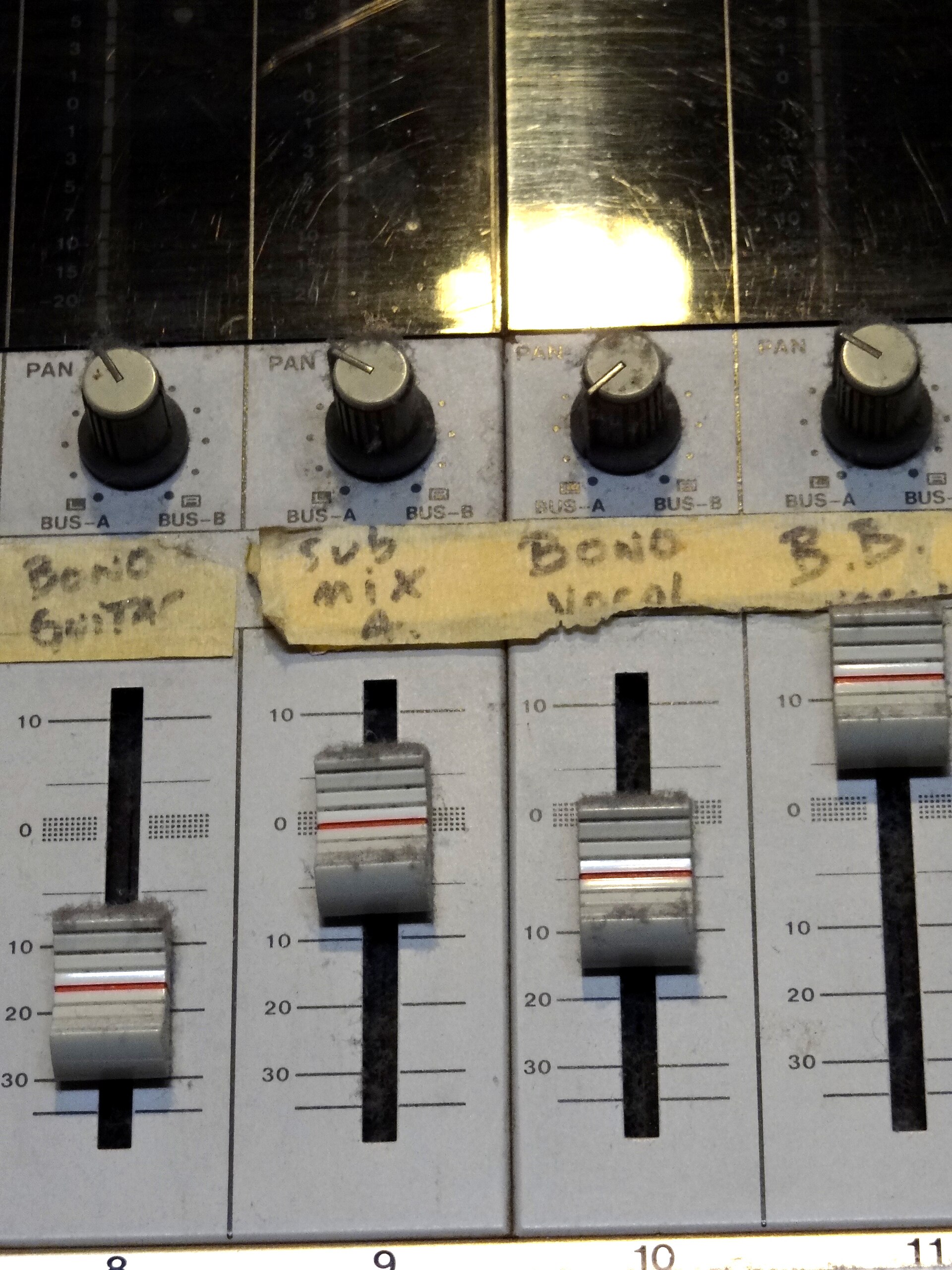 The antique mixing console used for the U2 and B.B. King sessions at Sun Studio in Memphis