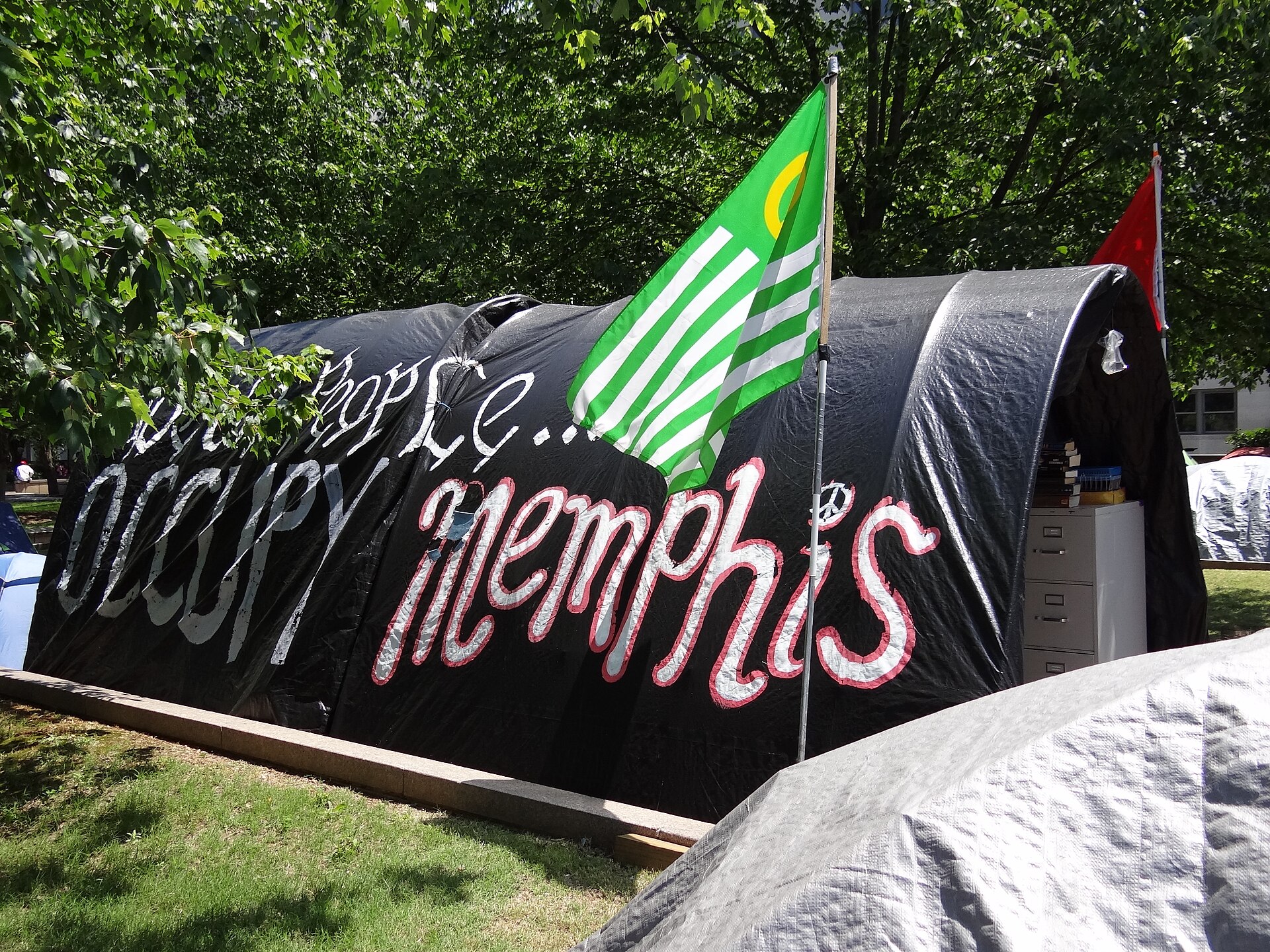 The Occupy Memphis site in downtown Memphis, Tennessee