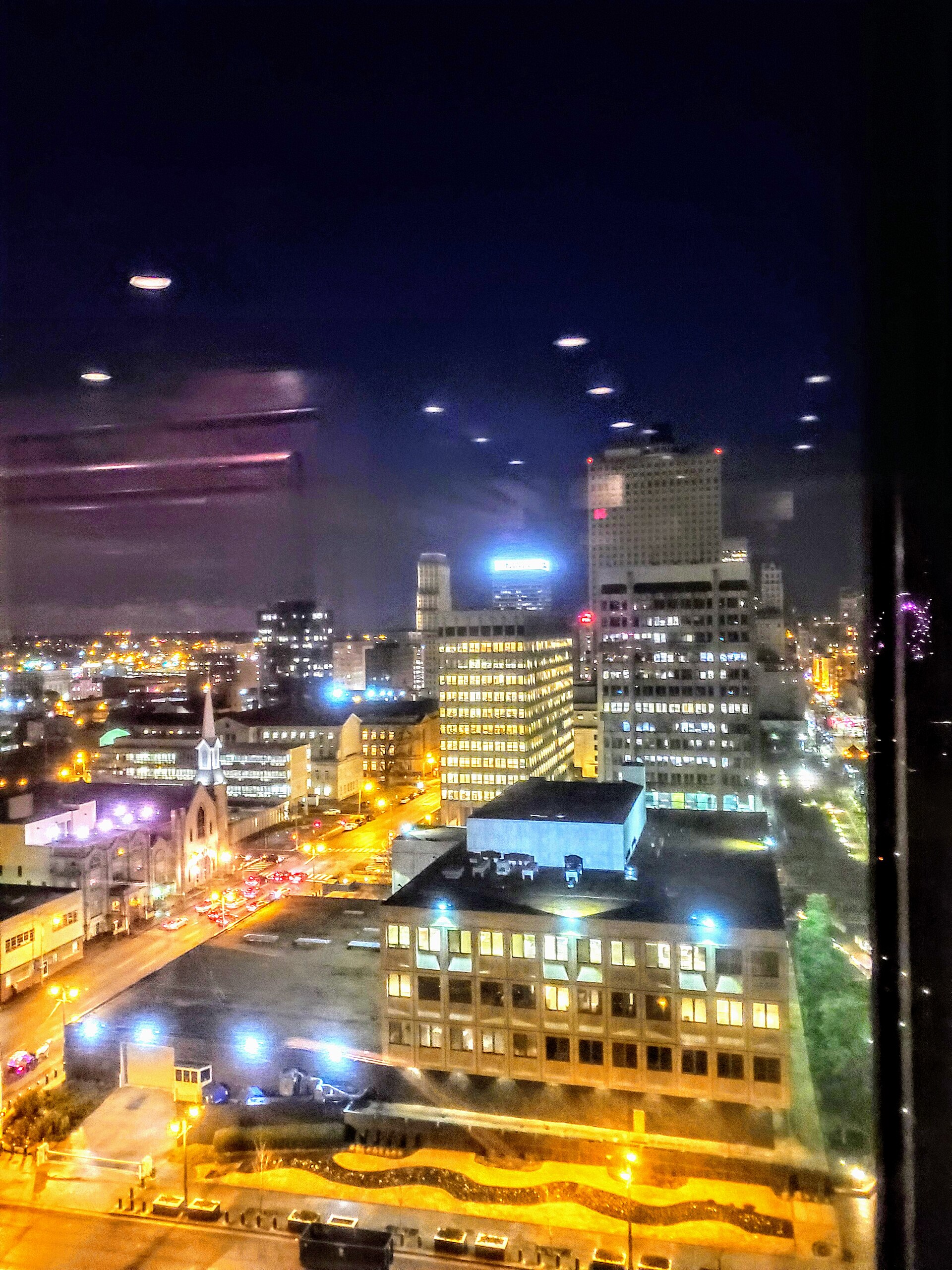 Downtown Memphis, Tennessee, lit up at night