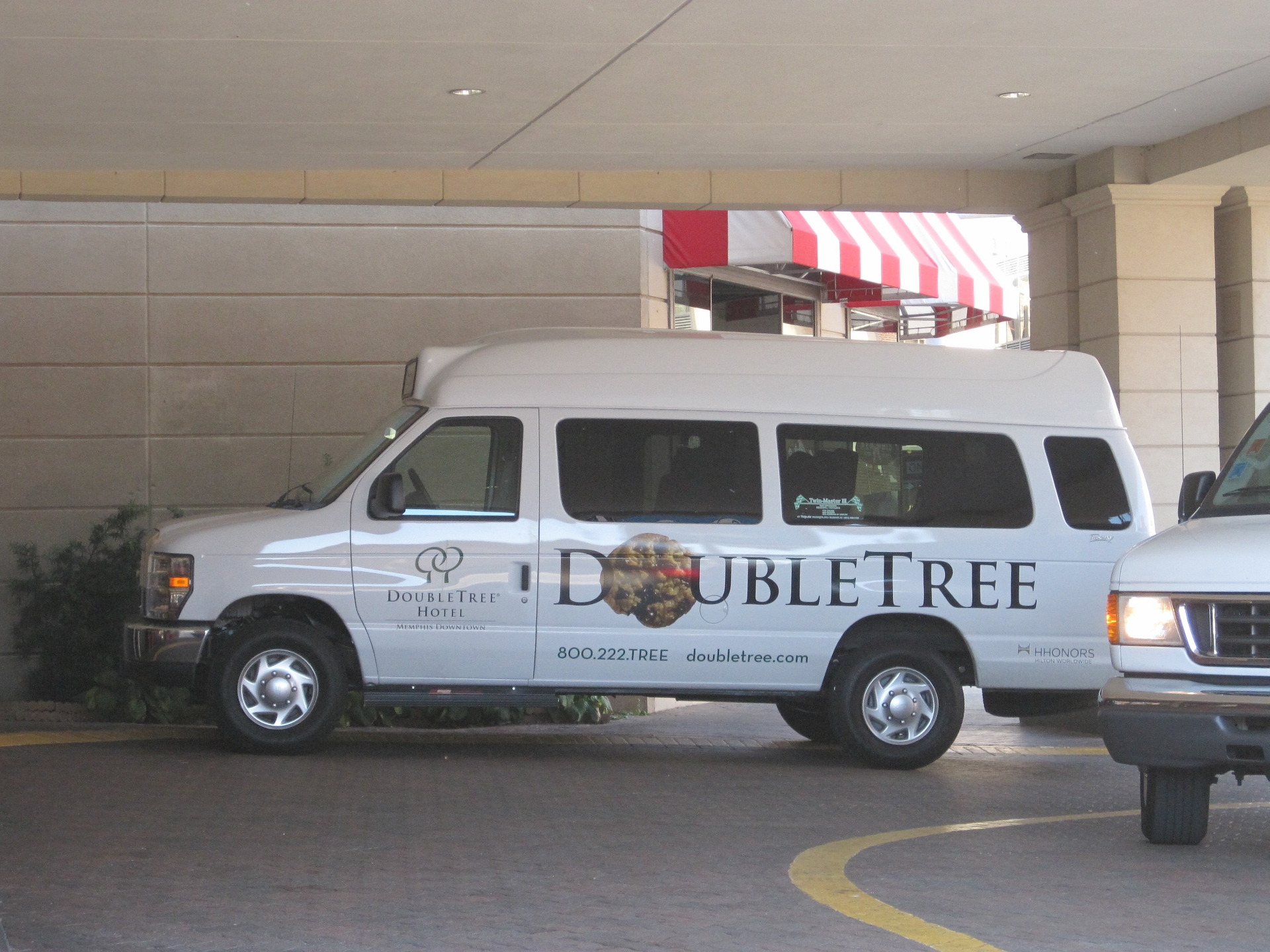A DoubleTree hotel bus in downtown Memphis, Tennessee
