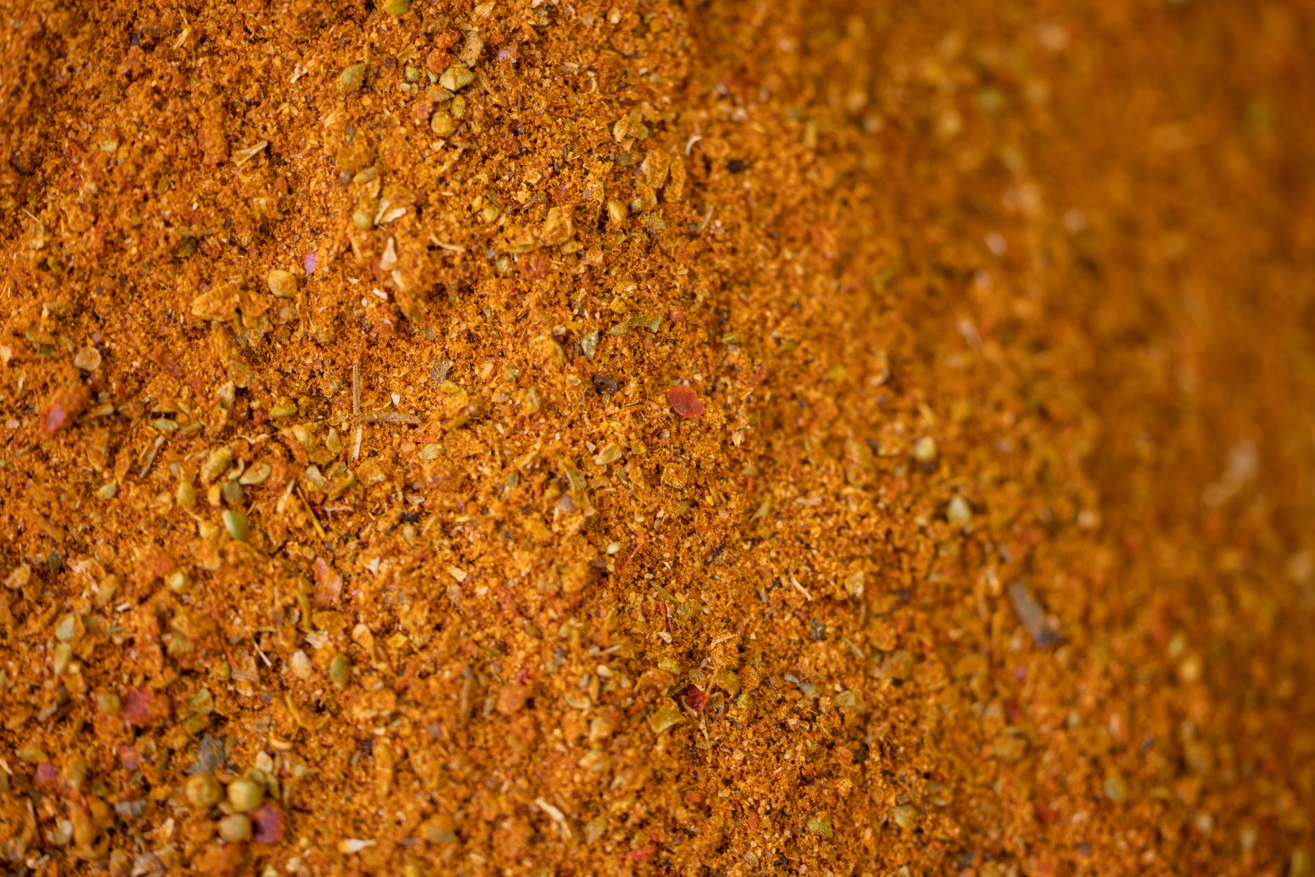 Close-up of a brown blend of ground spices and herbs