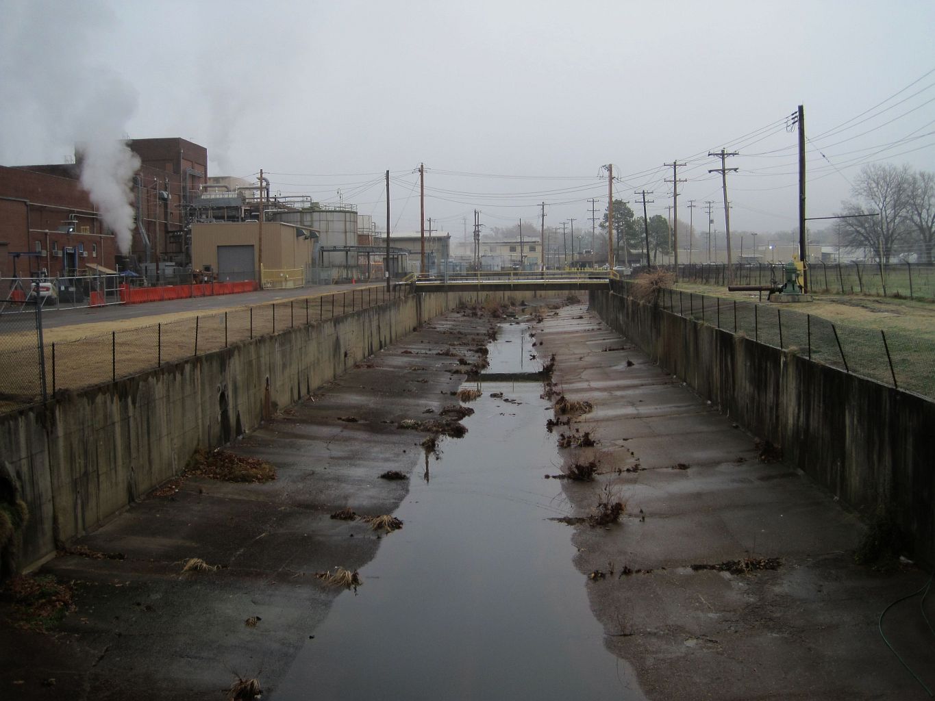 Drainage canal running through the Binghampton neighborhood of Memphis, Tennessee