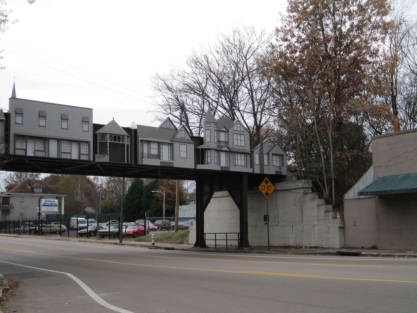 The railroad bridge in the Cooper-Young district of Memphis, Tennessee
