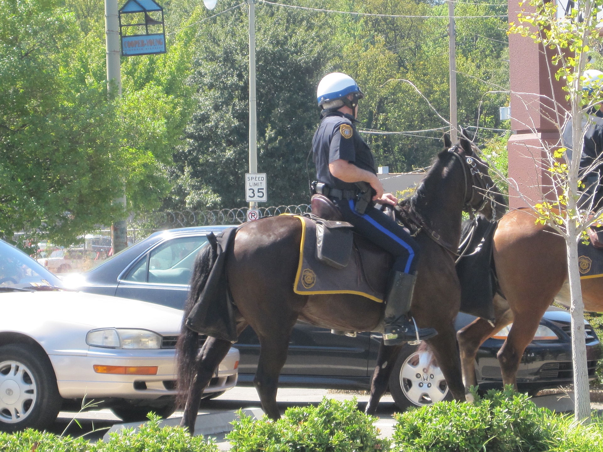 Memphis police officers on horseback at the Cooper-Young Festival