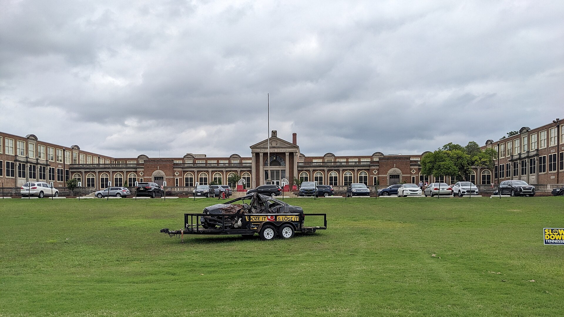 "Booze It and Lose It" sign at East High School in Memphis, Tennessee