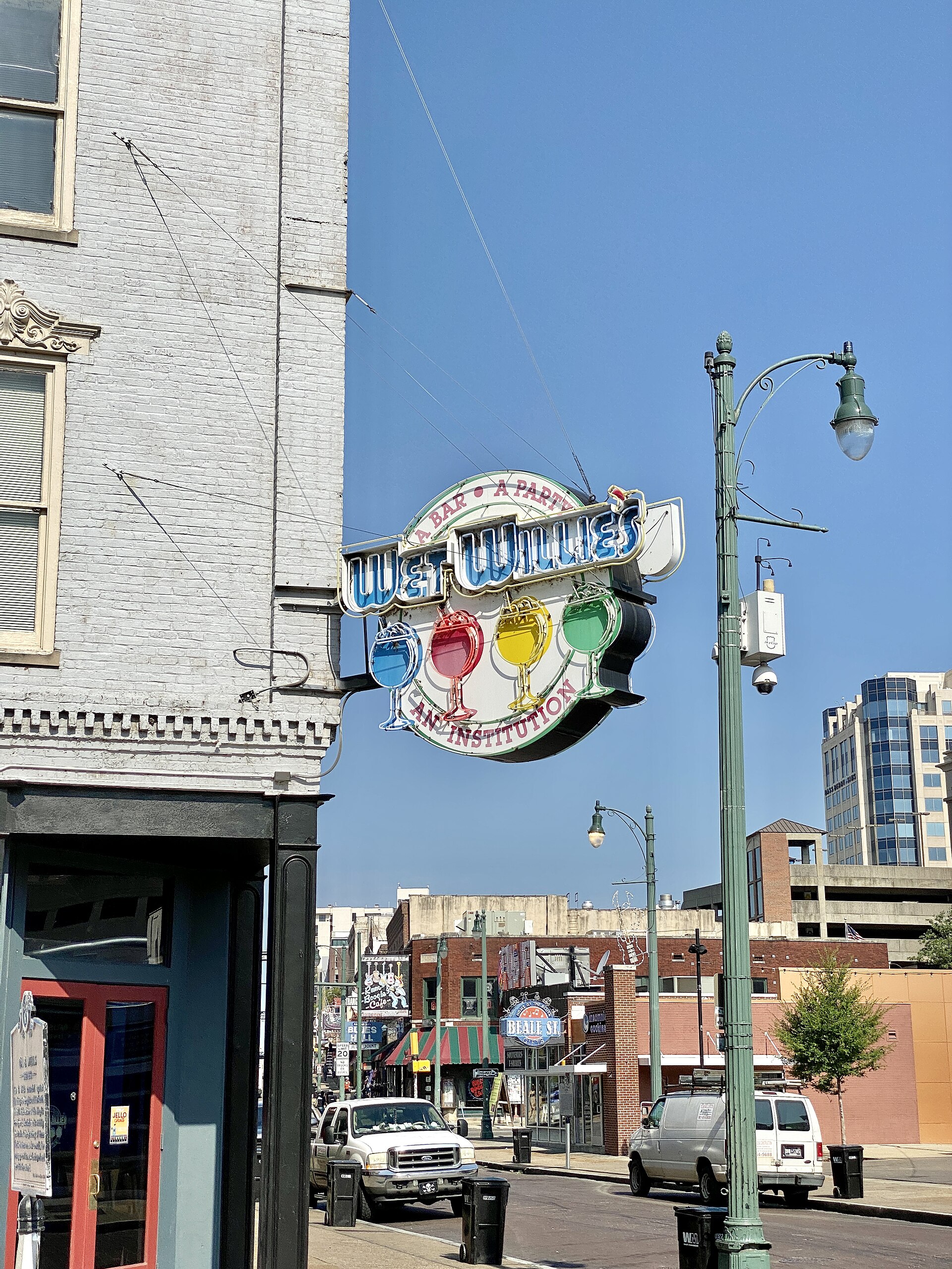 Wet Willie's sign at Beale Street and Rufus Thomas Boulevard in Memphis, Tennessee