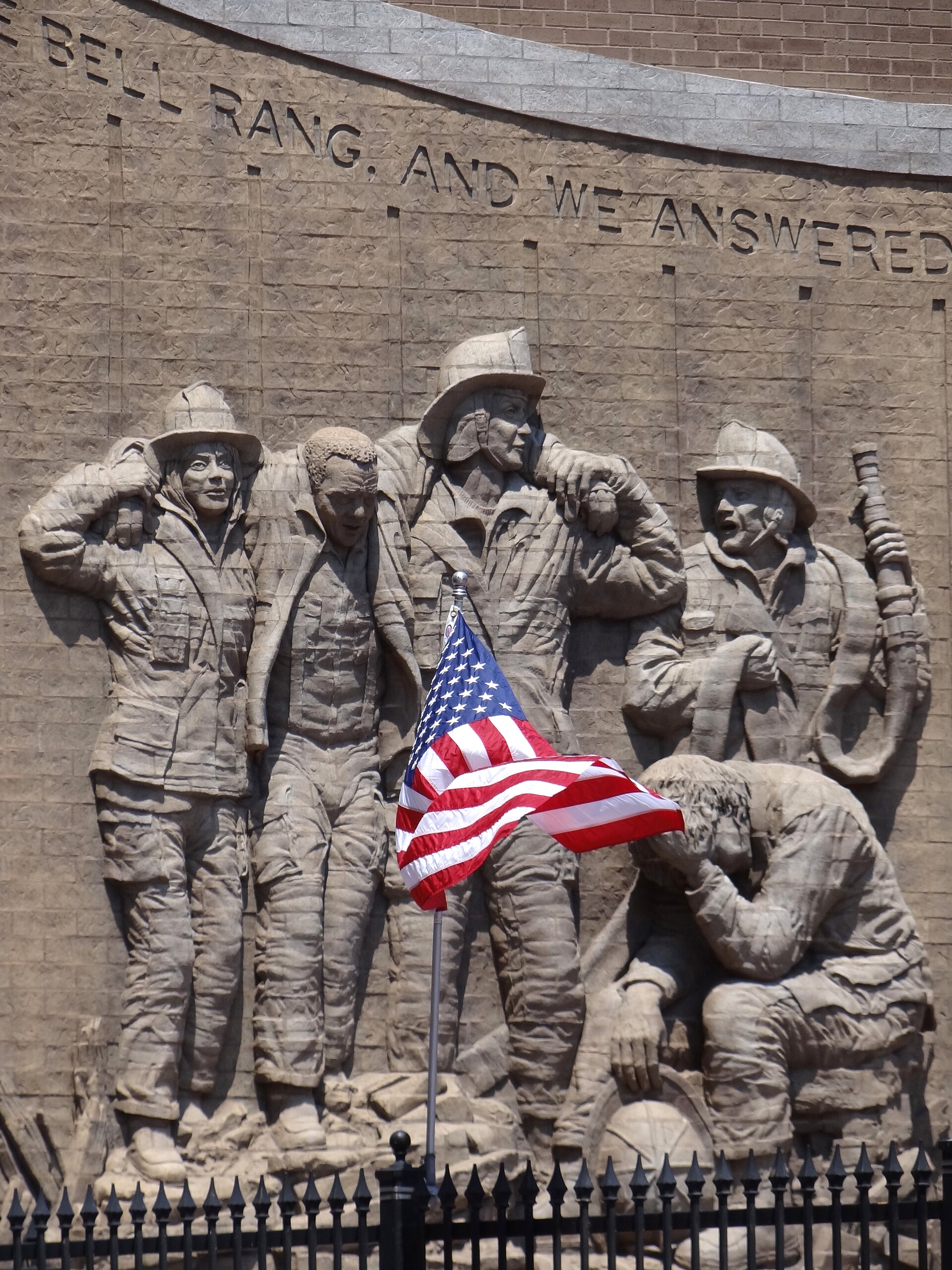 Tribute to firefighters in downtown Memphis, Tennessee
