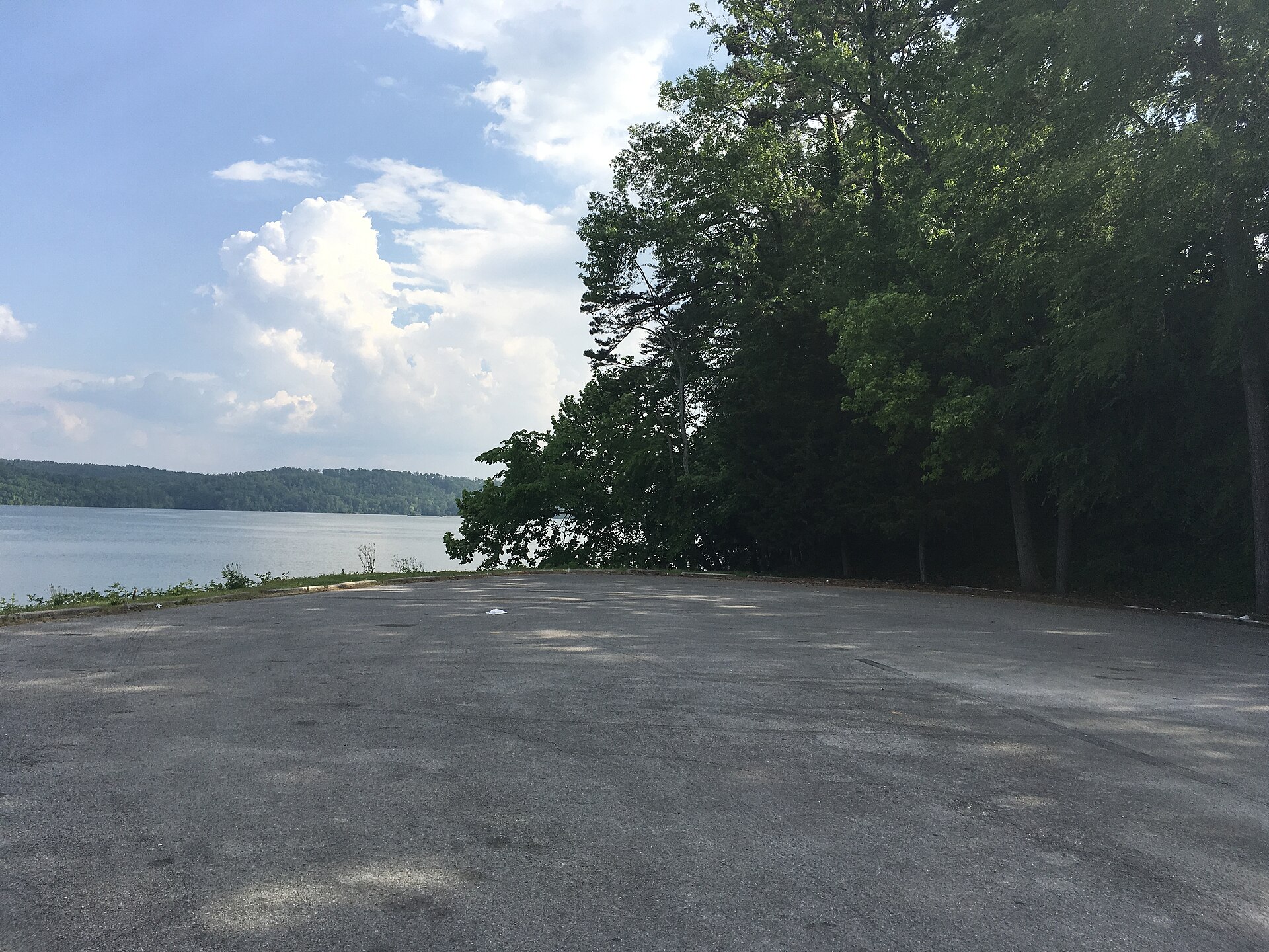 Pickwick Lake viewed from a paved area at Waterloo Landing in Waterloo, Alabama