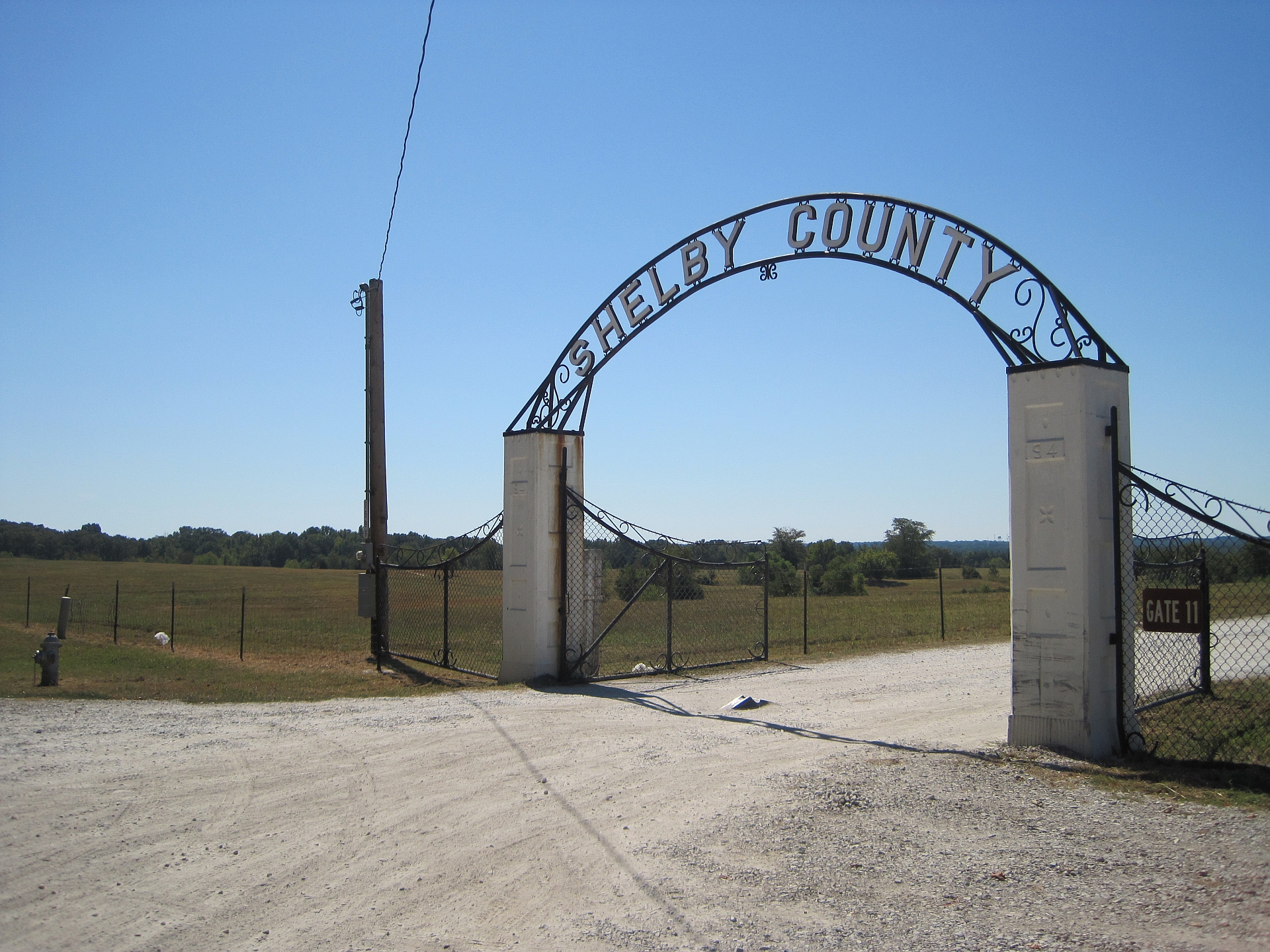 An entrance gate at Shelby Farms Park in Memphis, Tennessee