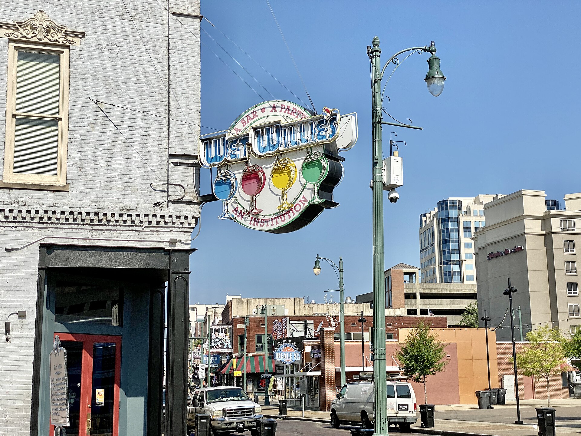 Wet Willie's sign at Beale Street and Rufus Thomas Boulevard in Memphis, Tennessee