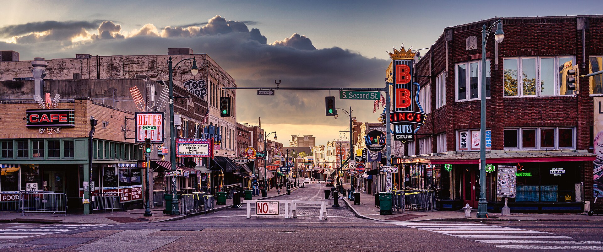 Beale Street in Memphis in the morning